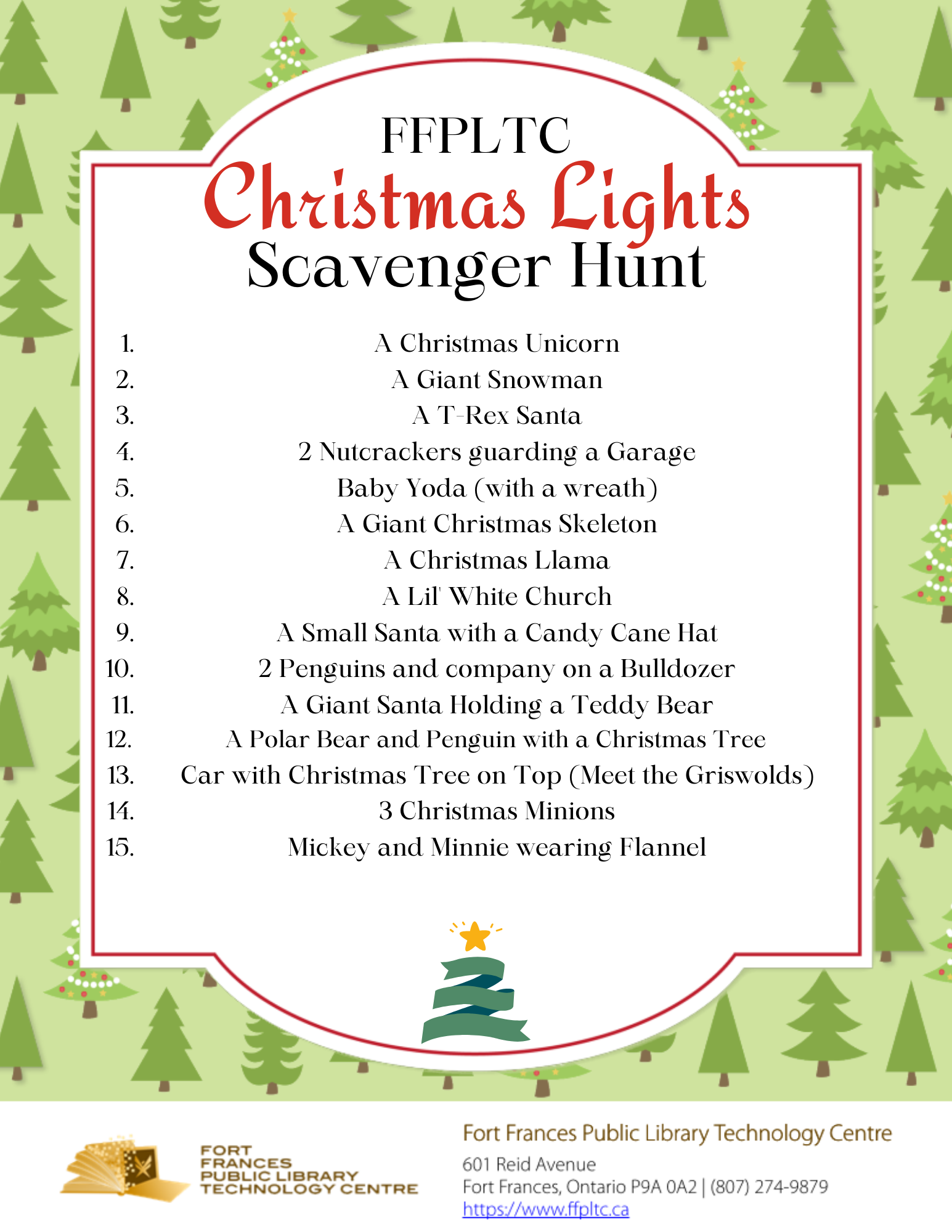 Christmas Lights Scavenger Hunt 2023 Fort Frances Public Library